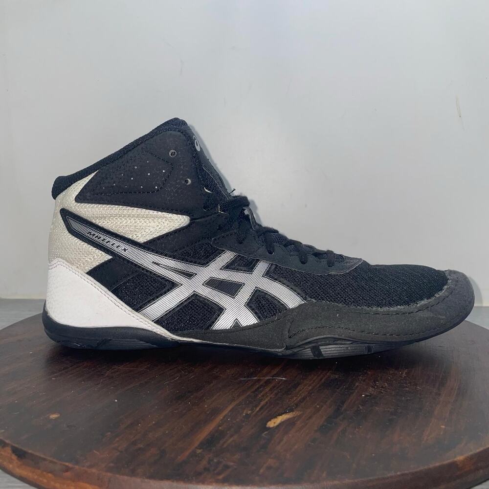 Asics Matflex 6 1081A021 Men’s 9 Black White Athletic Wrestling Boxing Shoes